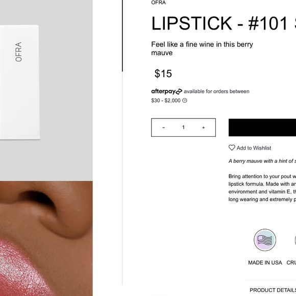 OFRA "Sonoma" lipstick - Picture 5 of 5